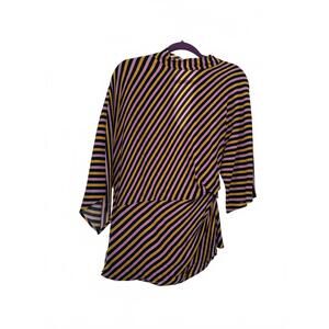 Stylish Striped Top by Topshop - Bold Purple & Yellow